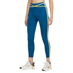 Nike Dri-Fit Size XXS High-Rise Blue Activewear Leggings